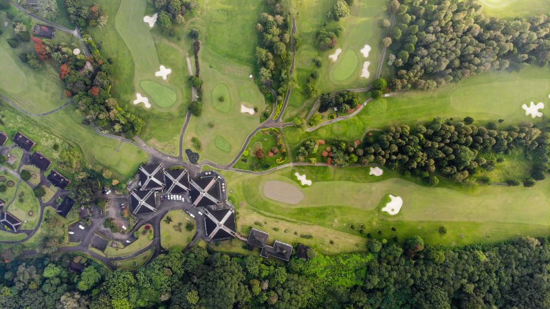 Golfplatz von oben Golfplatz