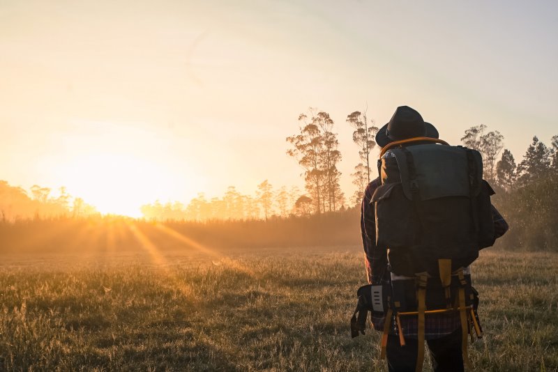Wanderer mit Rucksack