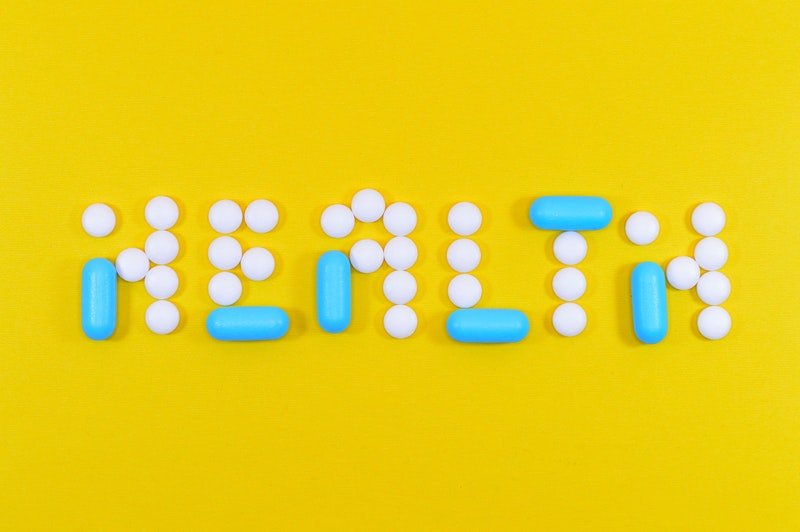 Vitamin D3 und K2 Tabletten "Health" Vitamin D3-Tabletten als "Health" angeordnet