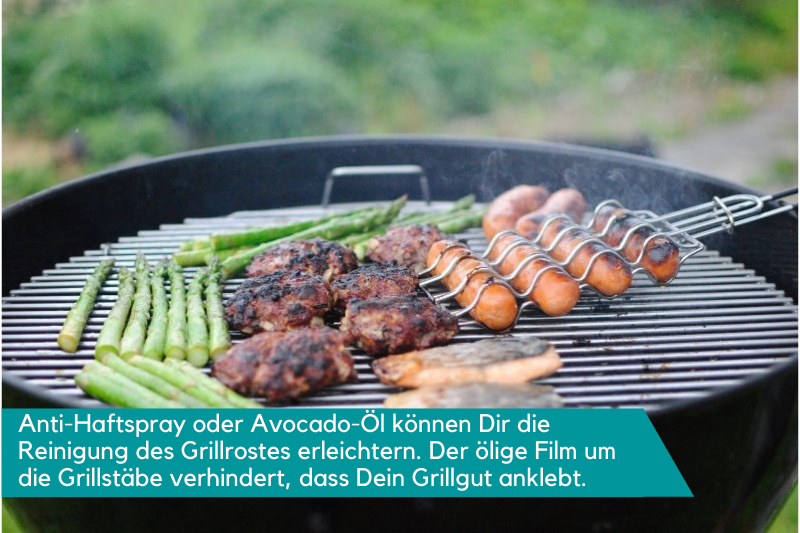 Grillgut auf Edelstahlrost grillen Fleisch und Gemüse grillen