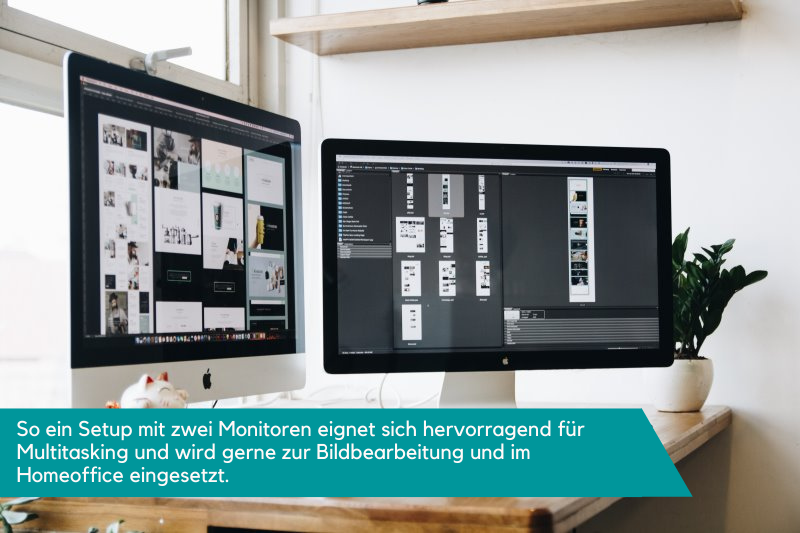 Zwei 24-Zoll Monitore im Einsatz