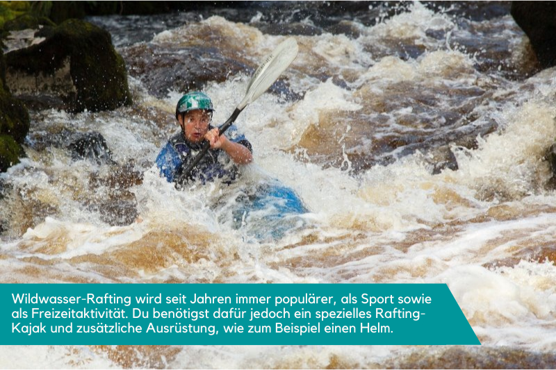 Wildwasser-Rafting mit einem Sportkajak