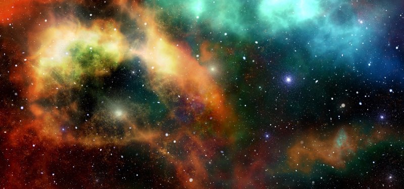 Es gibt viele Bücher, um etwas über das Universum zu lernen Mehrere Galaxien im Universum