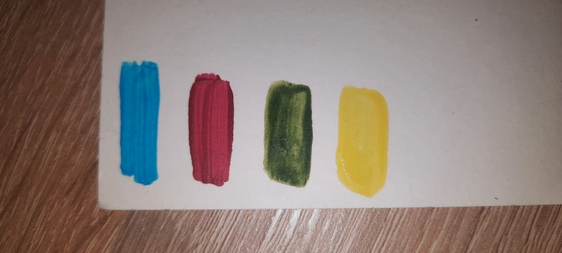 Swatches der Multisurface Acrylfarben